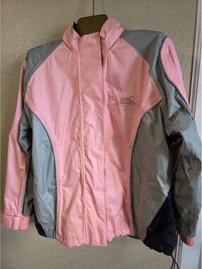 Tour Master Sentinel Women's Motorcycle Rain Jacket Medium Pink Gray